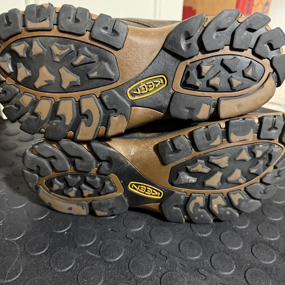 Keen Nopo Dry Waterproof Hiking Boots Mens 12 Brown Leather moc Toe USA Built